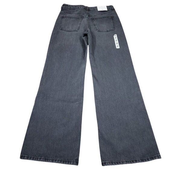 Zara Signature 90s Wide Leg Jeans Gray Denim High Rise US Size 6 EU 38 Slim Fit - Picture 2 of 12